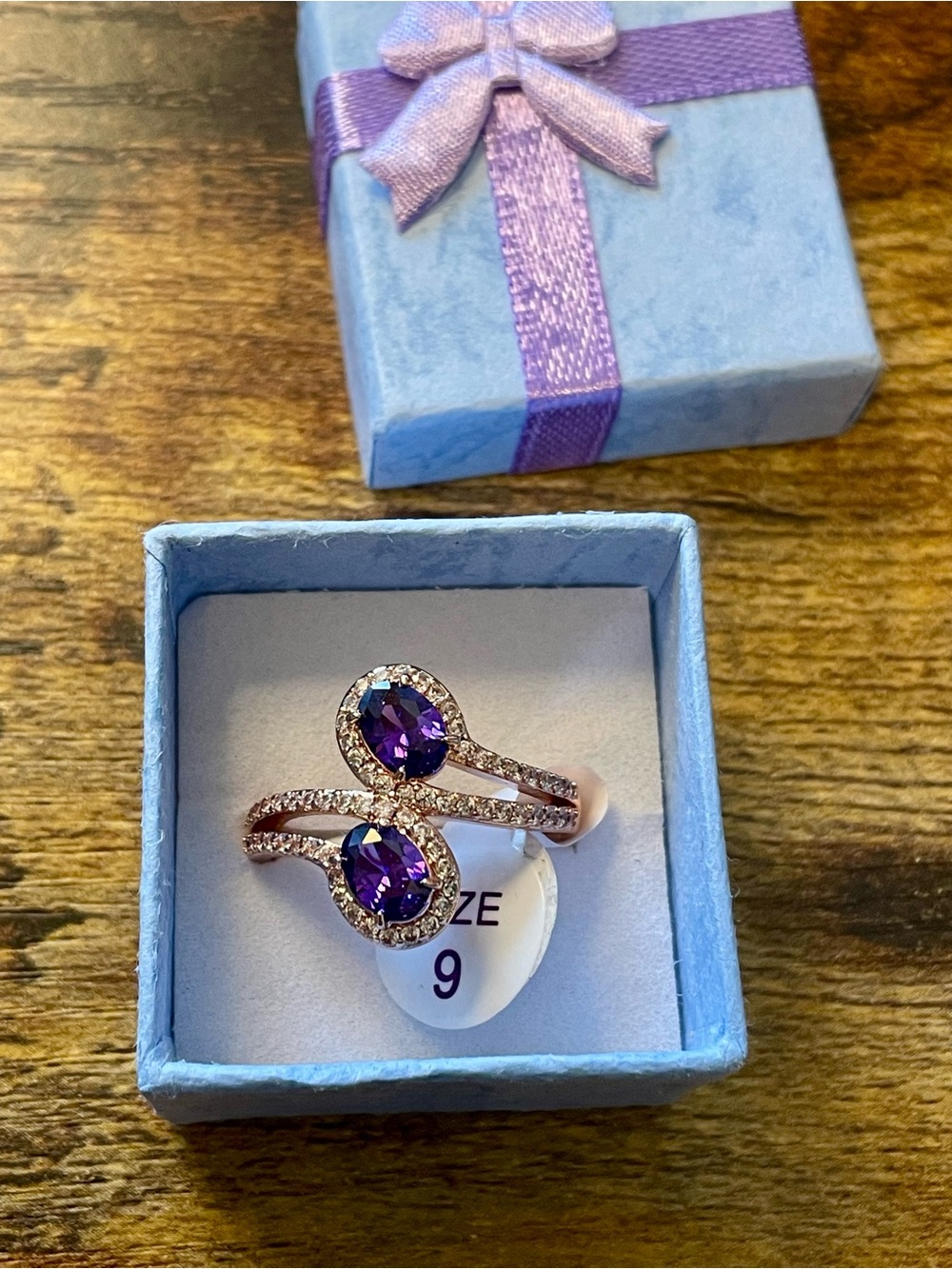 Bomb Party OG Ring Amethyst on Rose Gold - Size 9